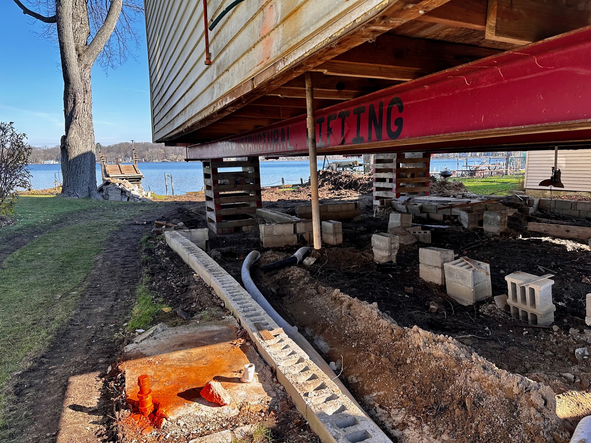 Livingston Lifted House Foundation Reapir Nearly Complete