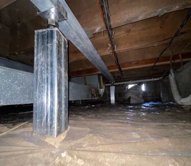 Correct Force Jacks and Steel Beams for Crawlspace