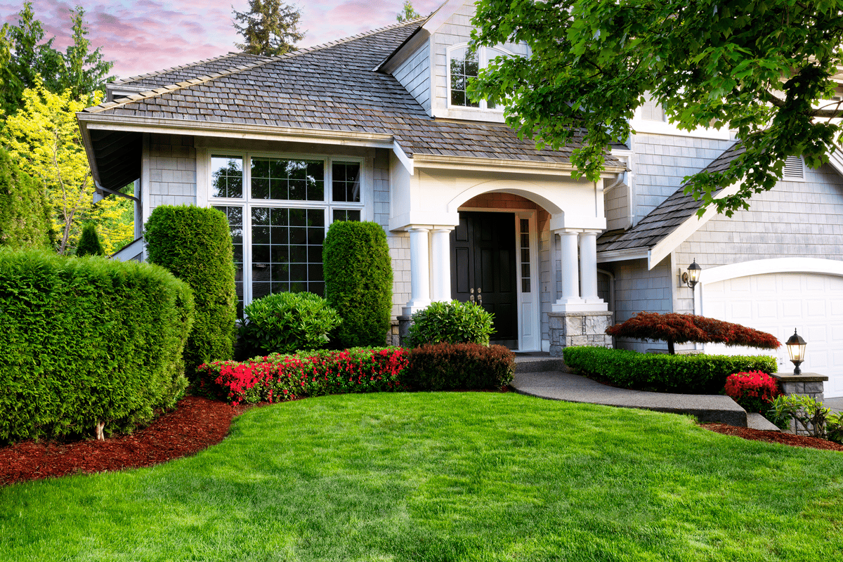 home with landscaping
