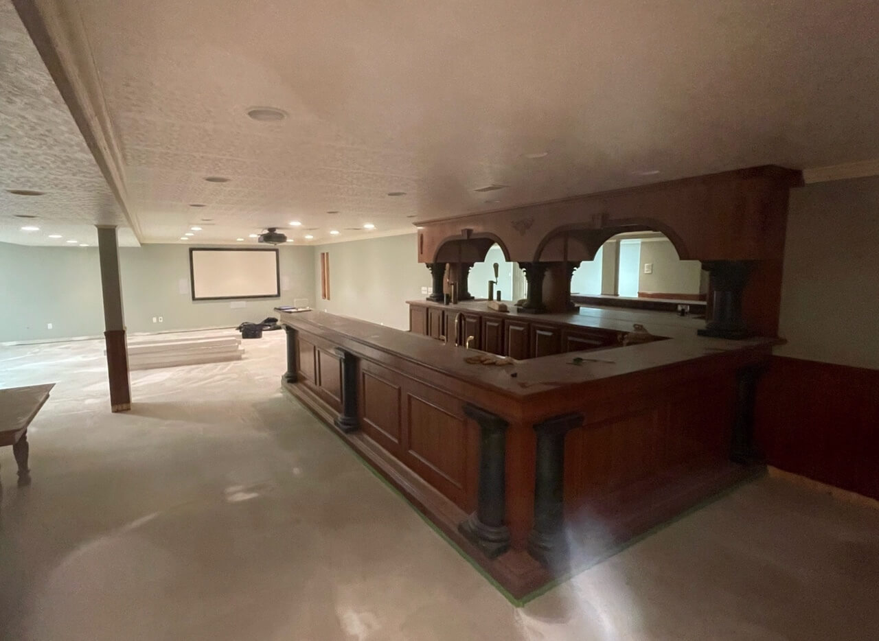 Northville MI Basement Waterproofing - finished basement