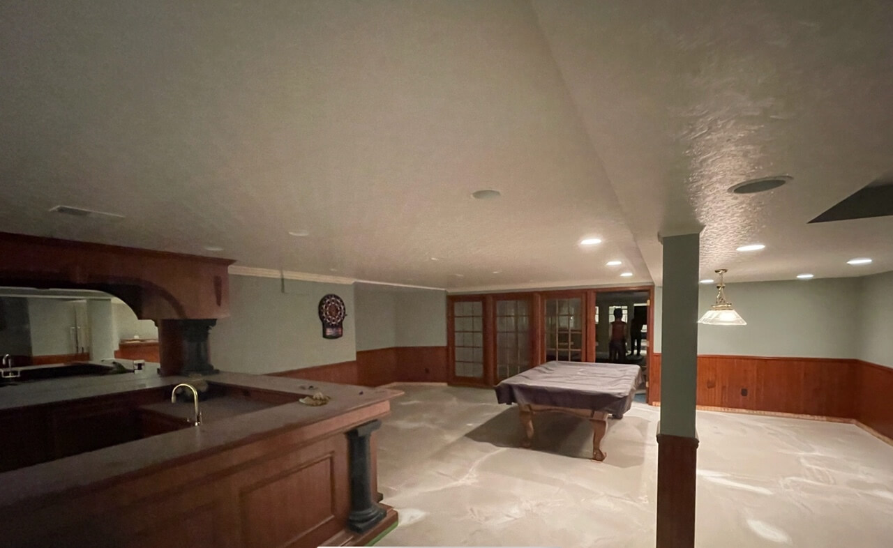 Northville MI Basement Waterproofing - finished basement 2