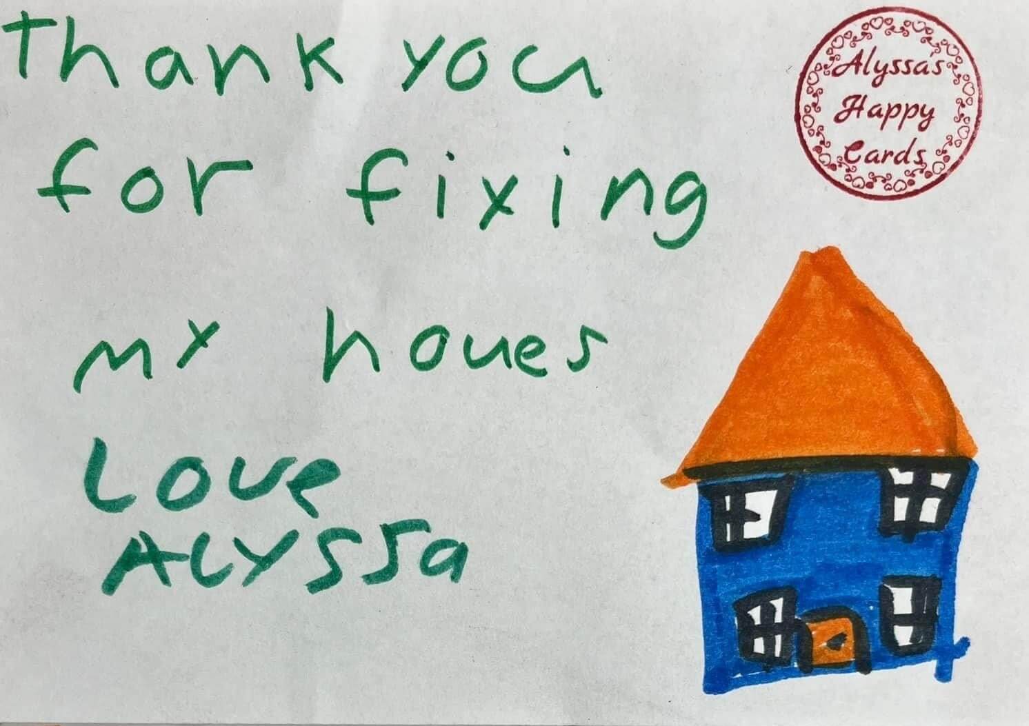 Taylor Michigan Crawlspace repair note from homeowner