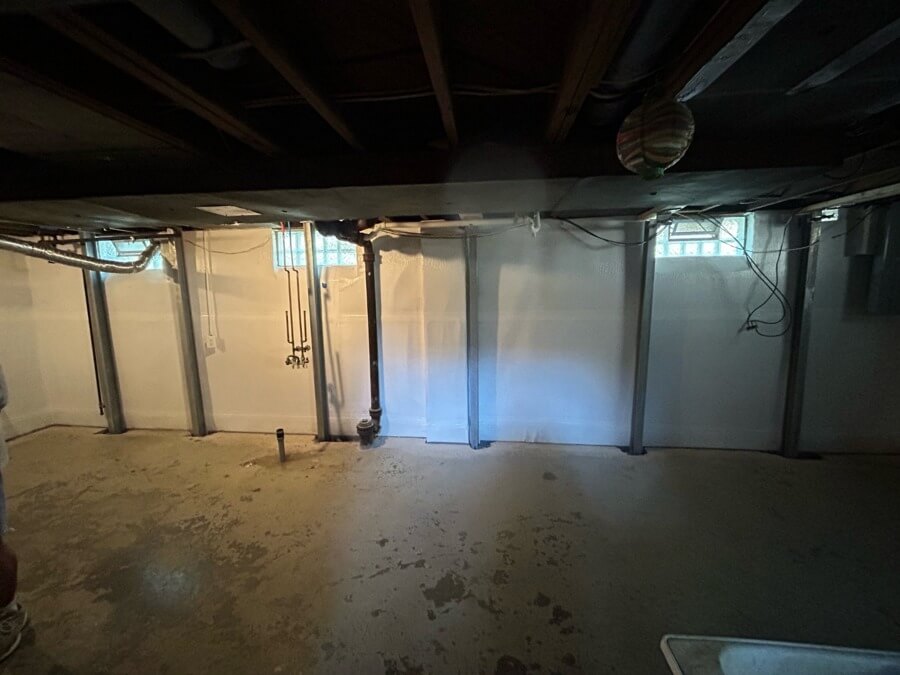 Mount Clemens MI – Bowing Wall Repair with Anchors & Samson Braces